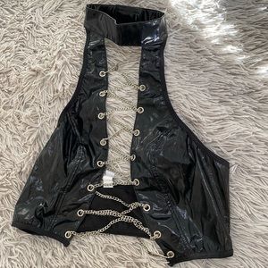 Black sexy halter top